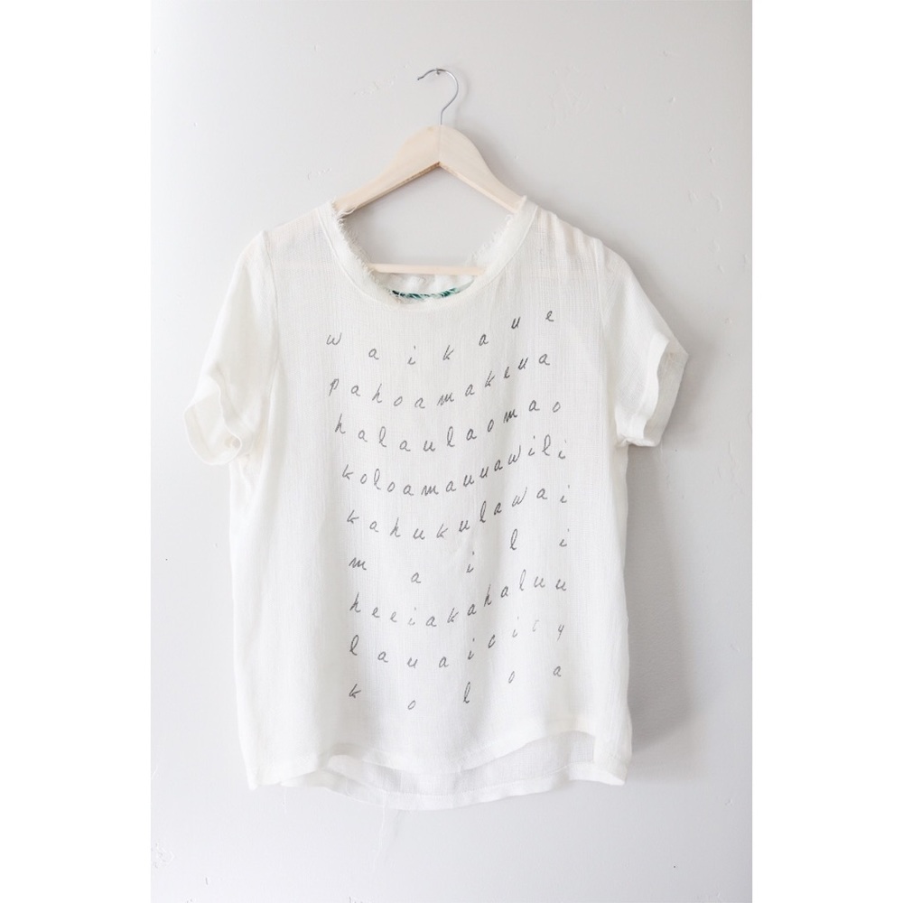 Anthropologie Cheesecloth screenprinted tee